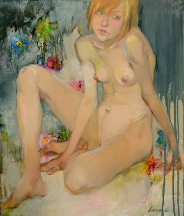 Print of Impressionism Nude Paintings by Lena Lafaki