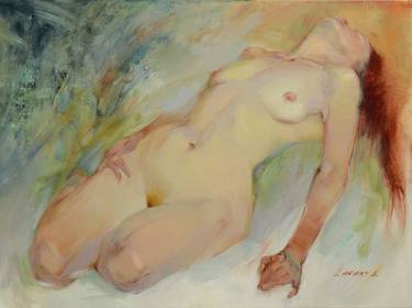 Original Impressionism Nude Paintings by Lena Lafaki