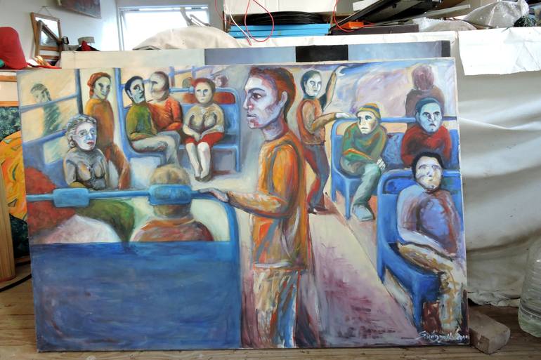 Original Contemporary People Painting by Raquel Sarangello