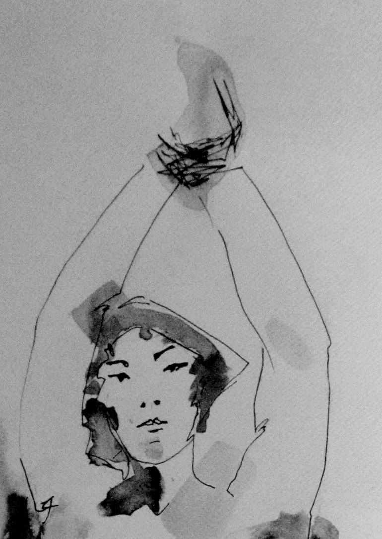 Original Contemporary Nude Drawing by Raquel Sarangello