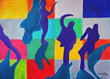 Print of Abstract People Paintings by Raquel Sarangello