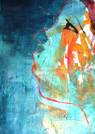 Original Portraiture Abstract Paintings by Raquel Sarangello