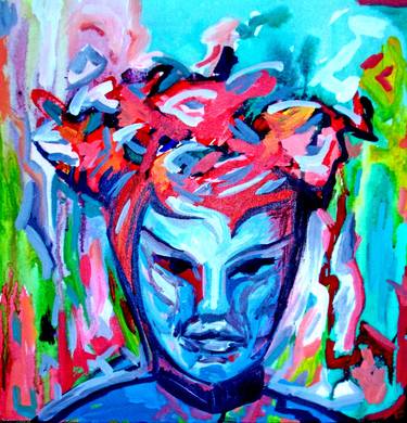 Original Abstract Expressionism Portrait Paintings by Raquel Sarangello