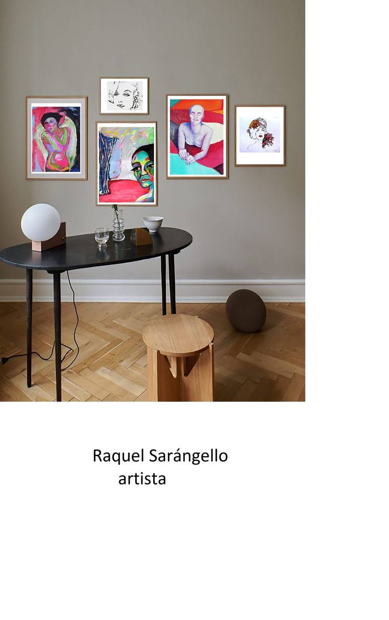 Original Abstract Expressionism People Painting by Raquel Sarangello