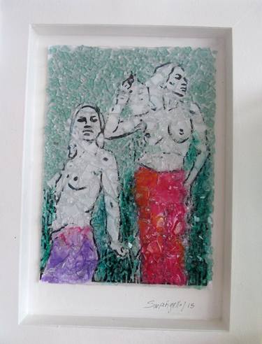 Print of Abstract Women Mixed Media by Raquel Sarangello