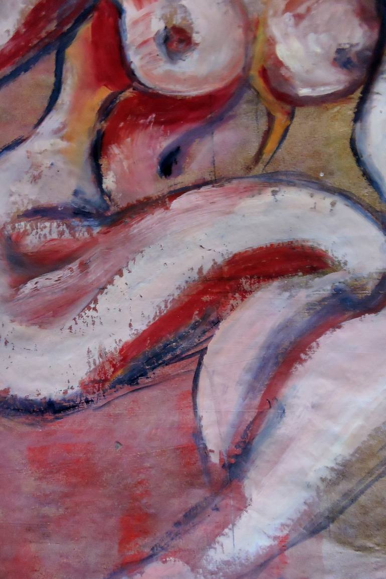 Original Expressionism Nude Painting by Raquel Sarangello