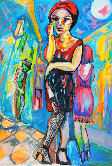 Original Expressionism People Paintings by Raquel Sarangello