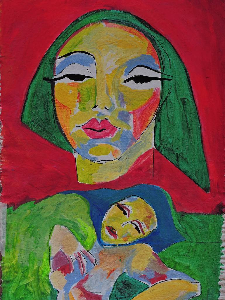 Original Expressionism Love Painting by Raquel Sarangello