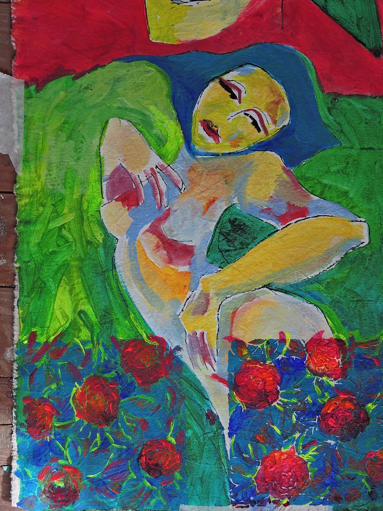 Original Expressionism Love Painting by Raquel Sarangello