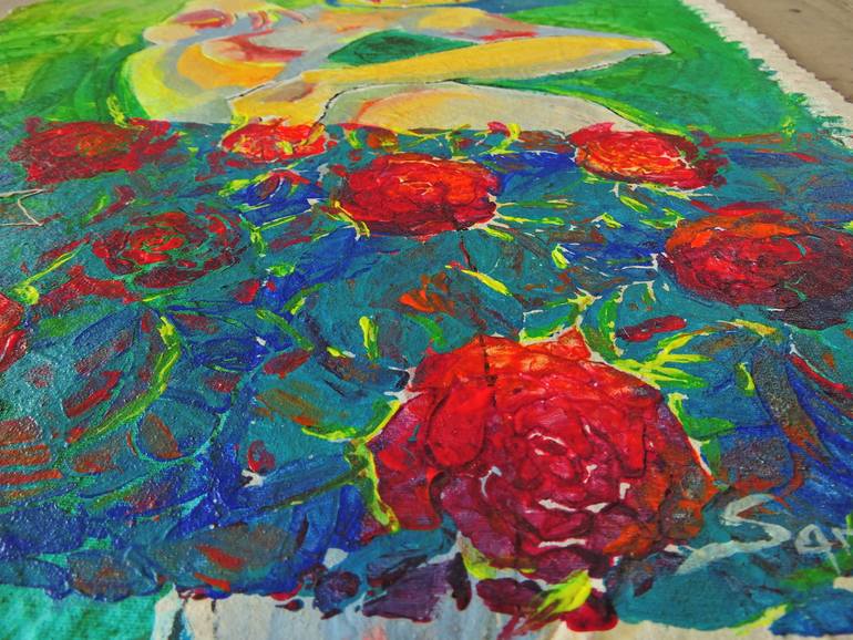 Original Expressionism Love Painting by Raquel Sarangello