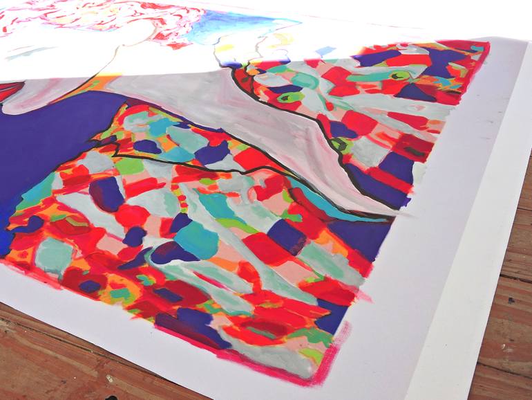 Original Abstract People Painting by Raquel Sarangello