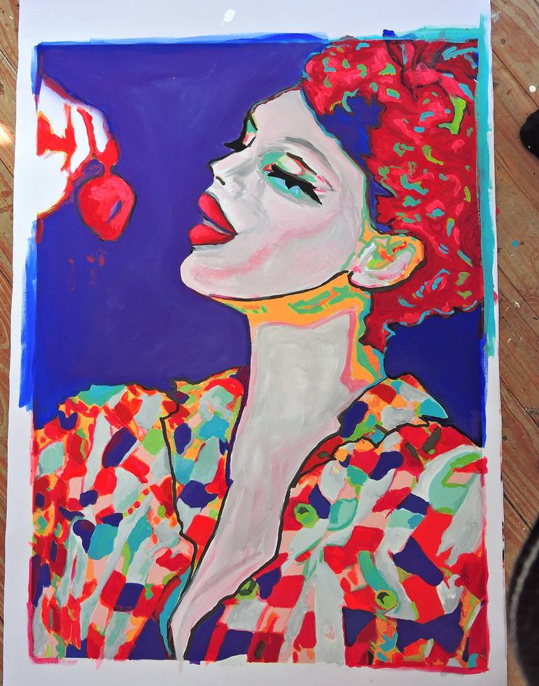 Original Abstract People Painting by Raquel Sarangello