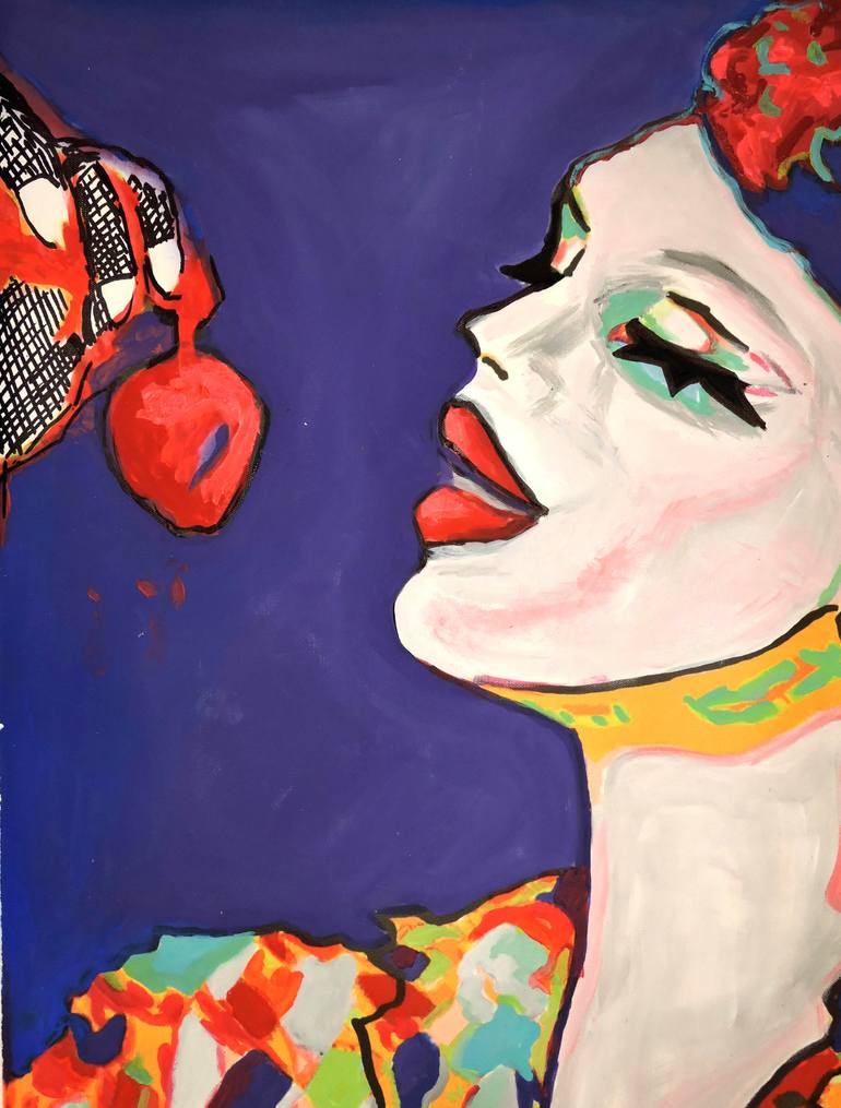 Original Abstract People Painting by Raquel Sarangello