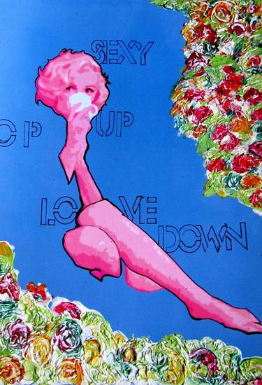 Original Pop Art Erotic Mixed Media by Raquel Sarangello