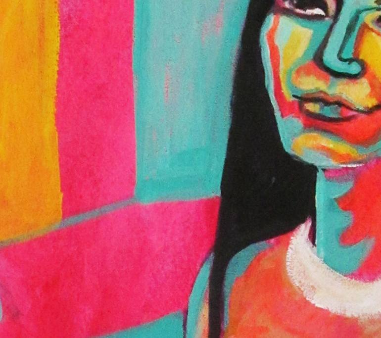 Original Expressionism Portrait Painting by Raquel Sarangello