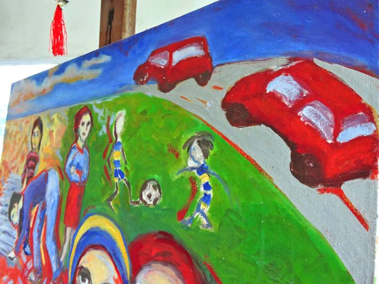 Original Expressionism Sports Painting by Raquel Sarangello