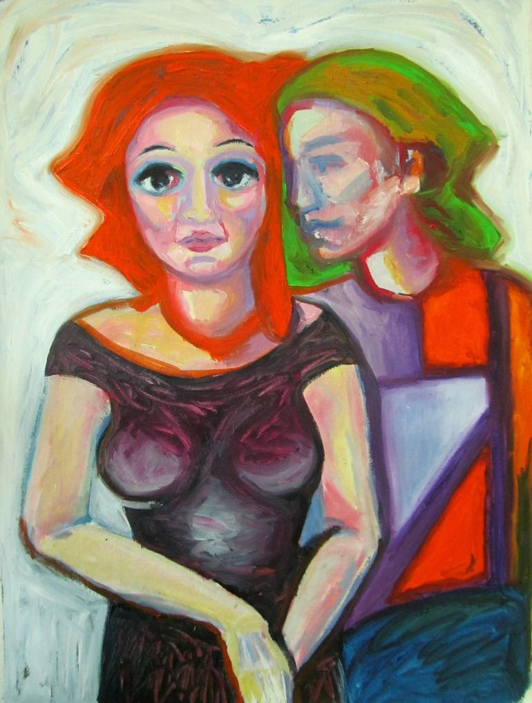 Original Expressionism Love Painting by Raquel Sarangello