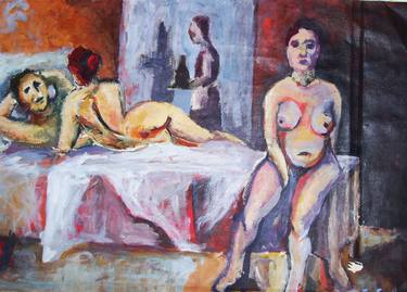 Print of Expressionism Erotic Paintings by Raquel Sarangello