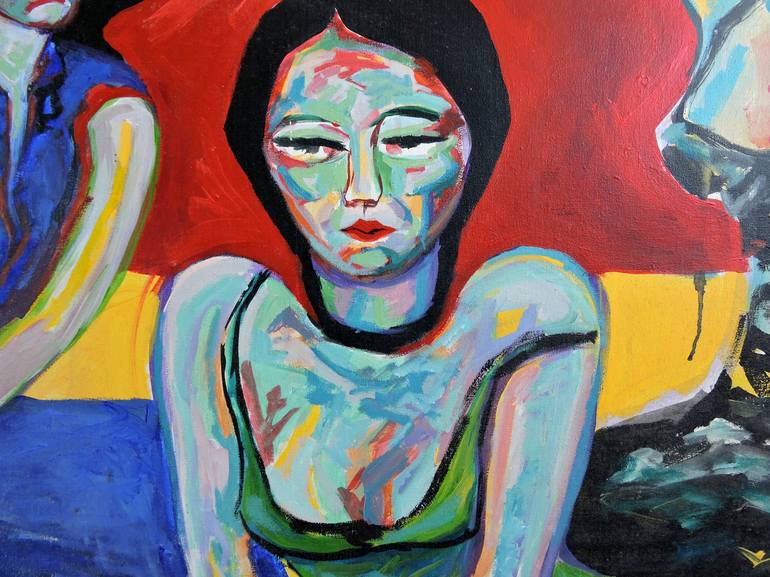 Original Expressionism Women Painting by Raquel Sarangello