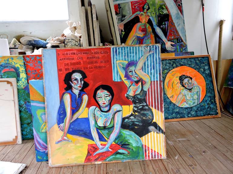 Original Expressionism Women Painting by Raquel Sarangello