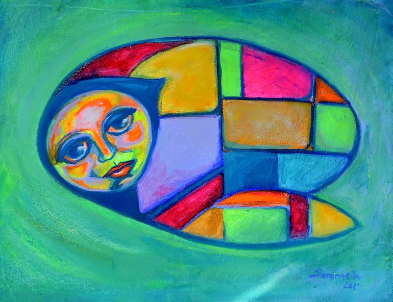 The day that Picasso was a fish Painting by Raquel Sarangello