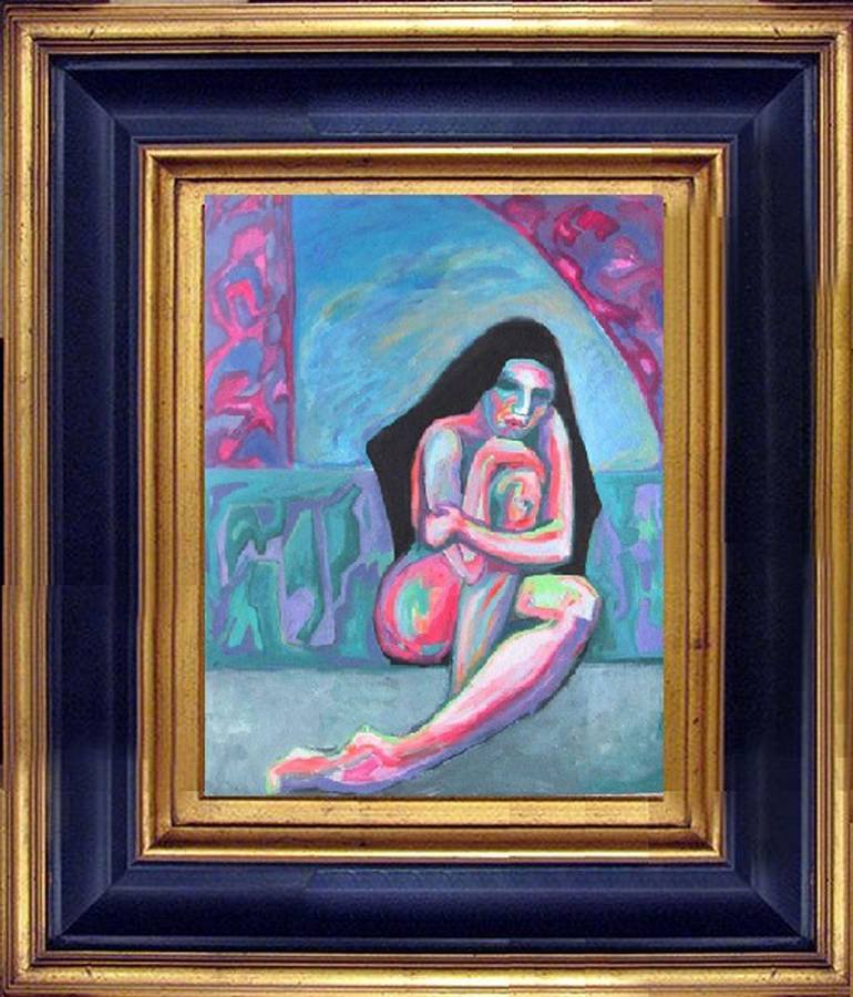 Original Fine Art Women Painting by Raquel Sarangello