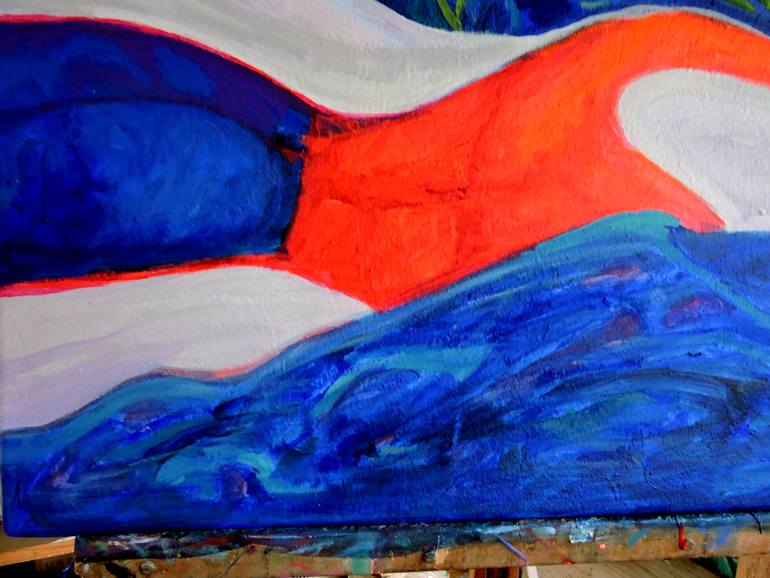 Original Abstract Expressionism Sports Painting by Raquel Sarangello