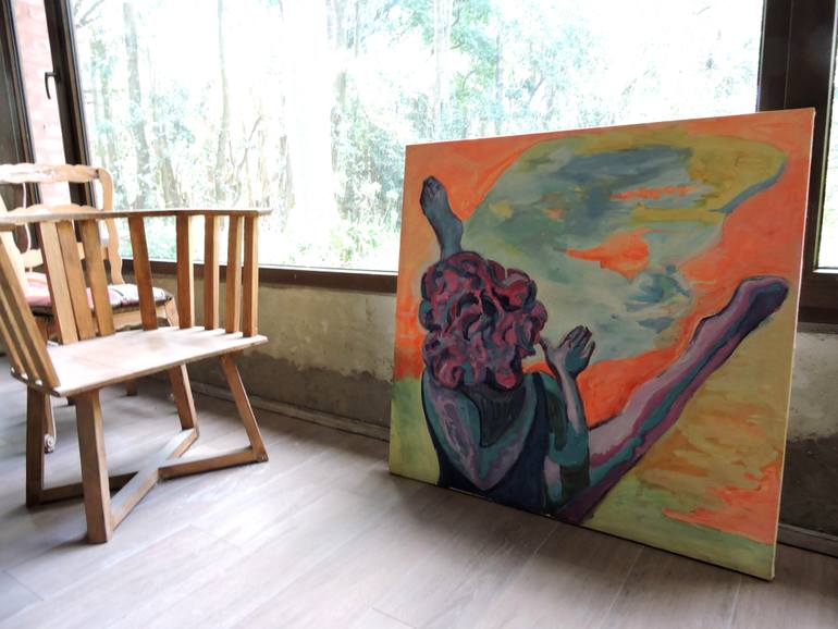 Original Expressionism Beach Painting by Raquel Sarangello