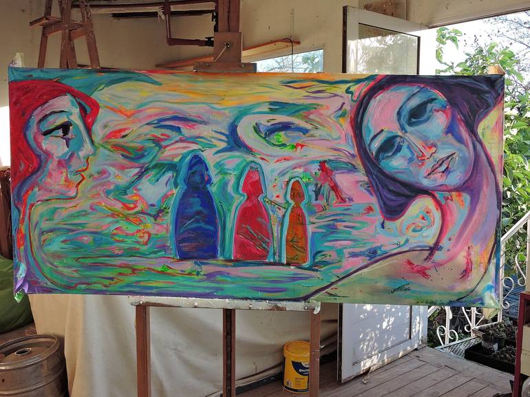 Original People Painting by Raquel Sarangello