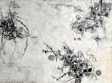 Original Black & White Abstract Painting by Ezshwan Winding