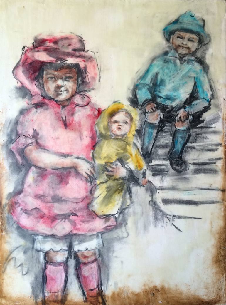 Original Figurative Children Painting by Ezshwan Winding