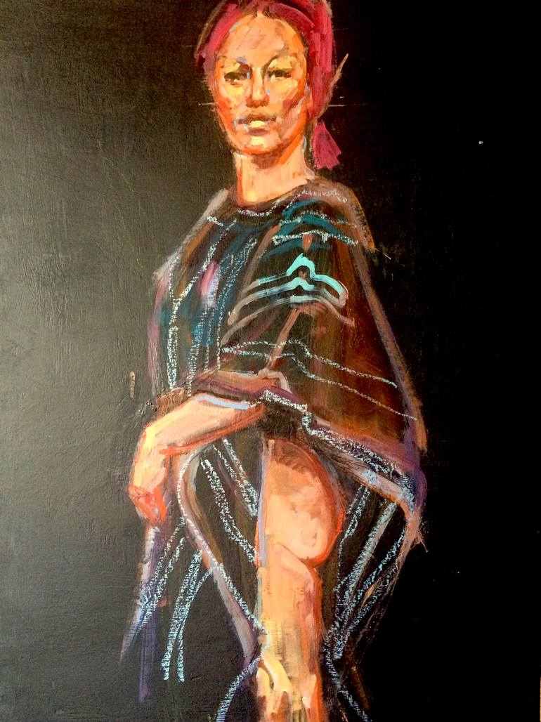 Original Figurative Women Painting by Ezshwan Winding
