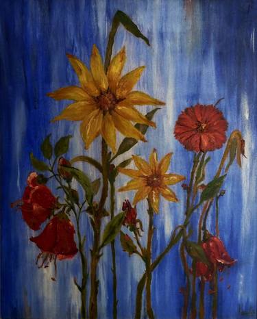 Original Modern Floral Paintings by Kavita Sarin Dass