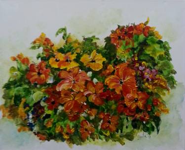 Original Expressionism Floral Paintings by Kavita Sarin Dass