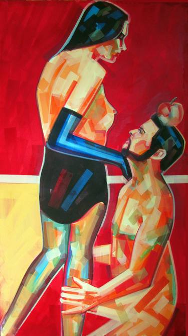 Original Figurative Erotic Paintings by Piotr Kachny