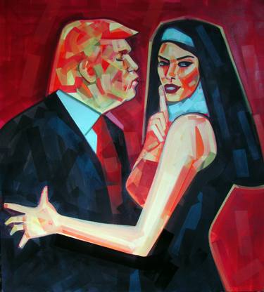 Original Conceptual People Painting by Piotr Kachny