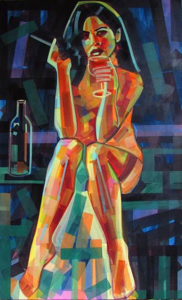 Original Figurative Erotic Painting by Piotr Kachny