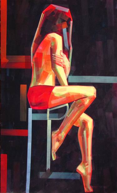 Original Figurative Erotic Painting by Piotr Kachny