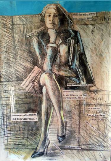 Original Figurative Erotic Drawings by Piotr Kachny
