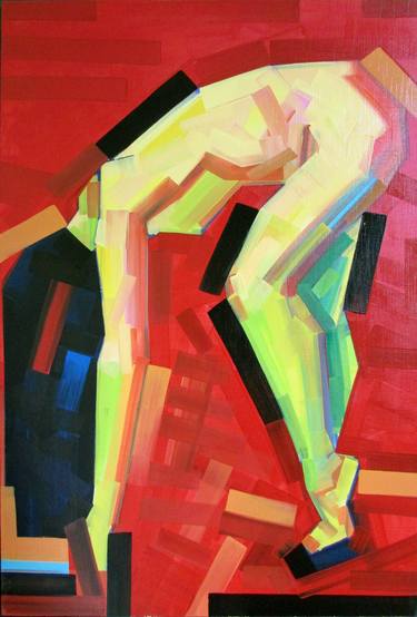 Original Cubism Erotic Paintings by Piotr Kachny