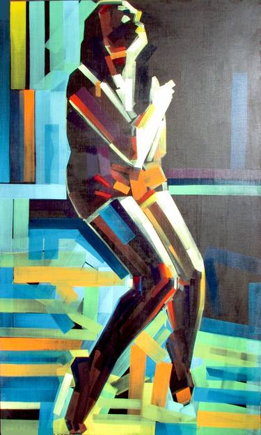 Print of Cubism Erotic Paintings by Piotr Kachny