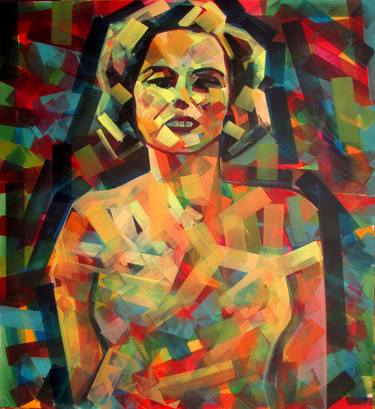 Original Abstract Expressionism Portrait Paintings by Piotr Kachny