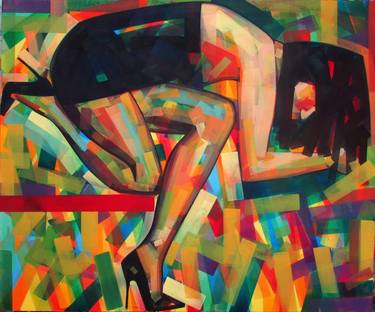 Original Abstract Expressionism Erotic Paintings by Piotr Kachny