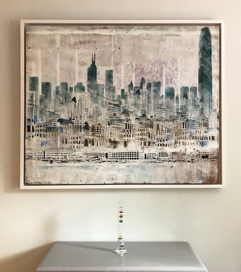 Original Abstract Expressionism Architecture Painting by Phil Davis