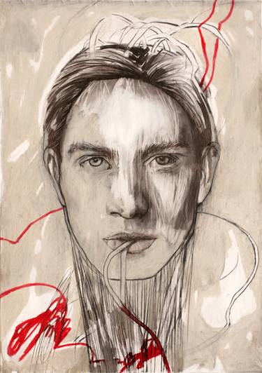 Original Expressionism Portrait Drawings by Stefanija Mihajlovic