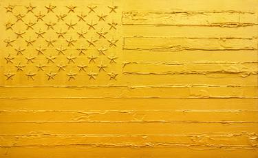 US Flag - Gold Bas-Relief thumb