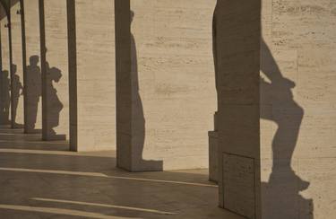 Shadows of statues at Esposizione Universale Roma in Rome, Italy thumb