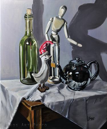 Original Still Life Paintings by Bakos Tamas