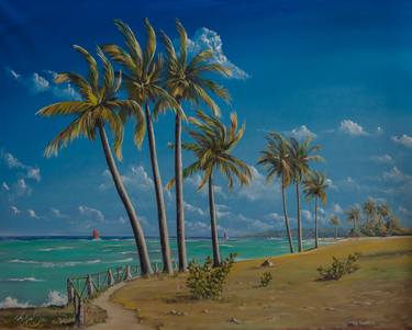 Original Beach Paintings by Bakos Tamas