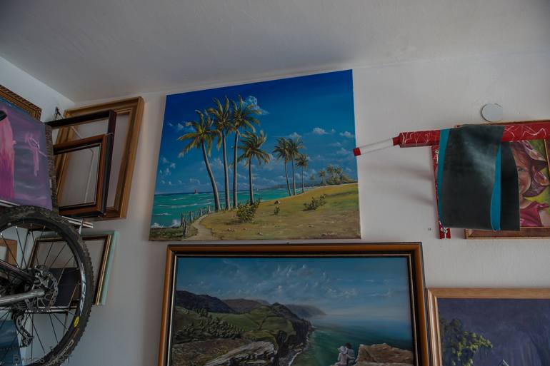 Original Realism Beach Painting by Bakos Tamas